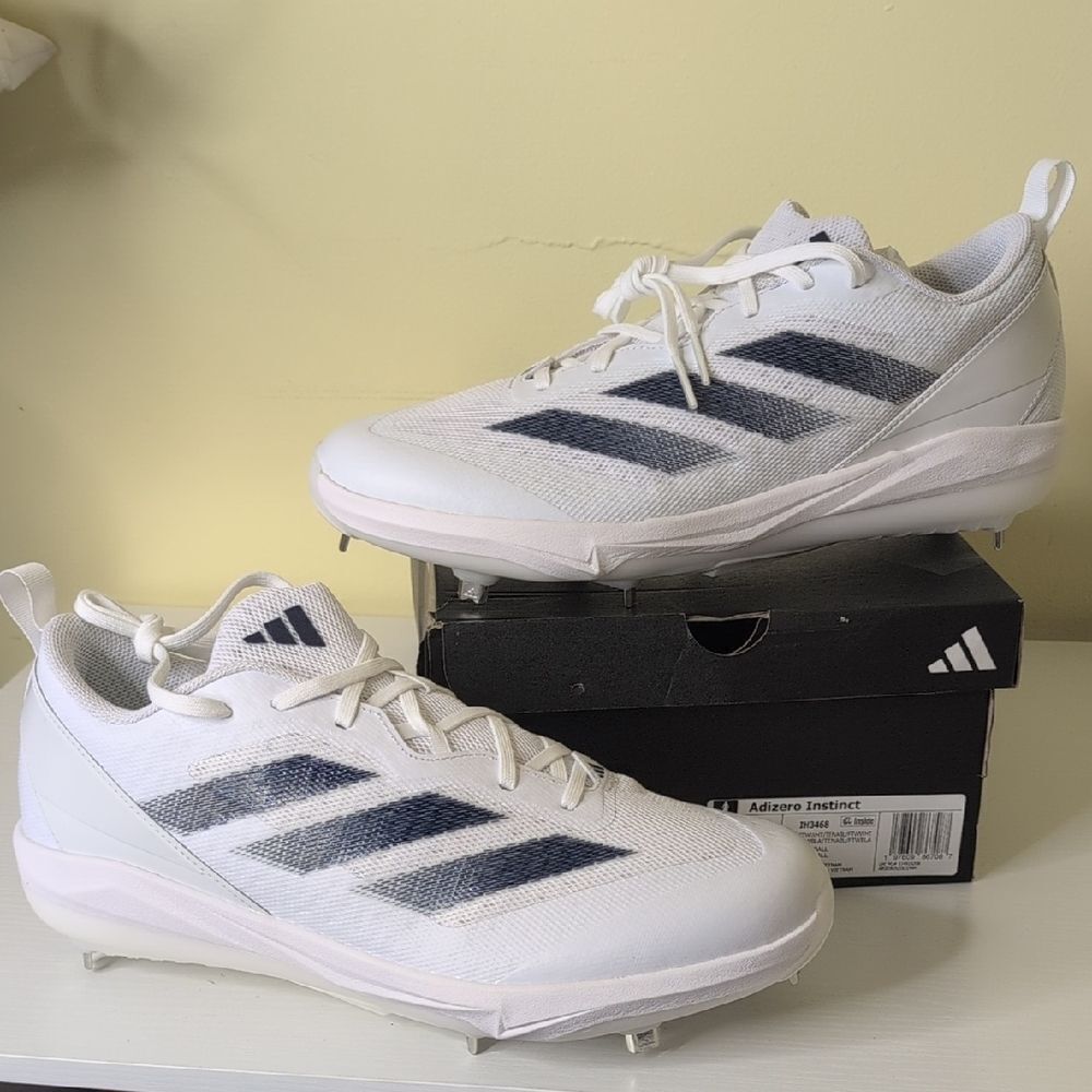 Adidas Women's Size 13 Adizero Instinct White Softball Cleats, NEW
